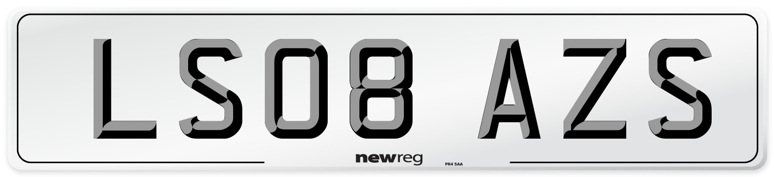 LS08 AZS Number Plate from New Reg